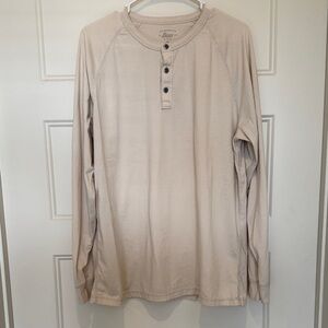 Bass Cream Long Sleeve Henley Shirt